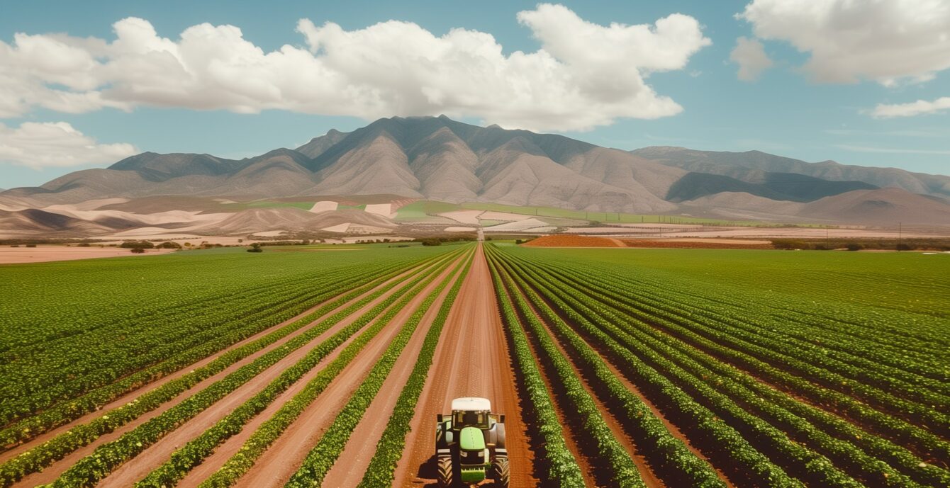 Agricultural Landscape with Tractor